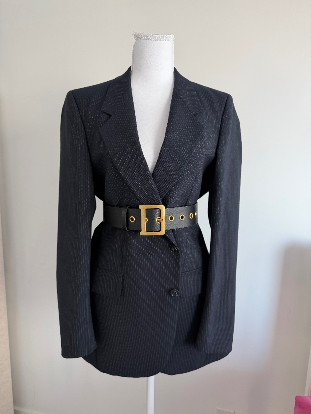 Vintage Tivol Pinstripe Wool Blend Blazer